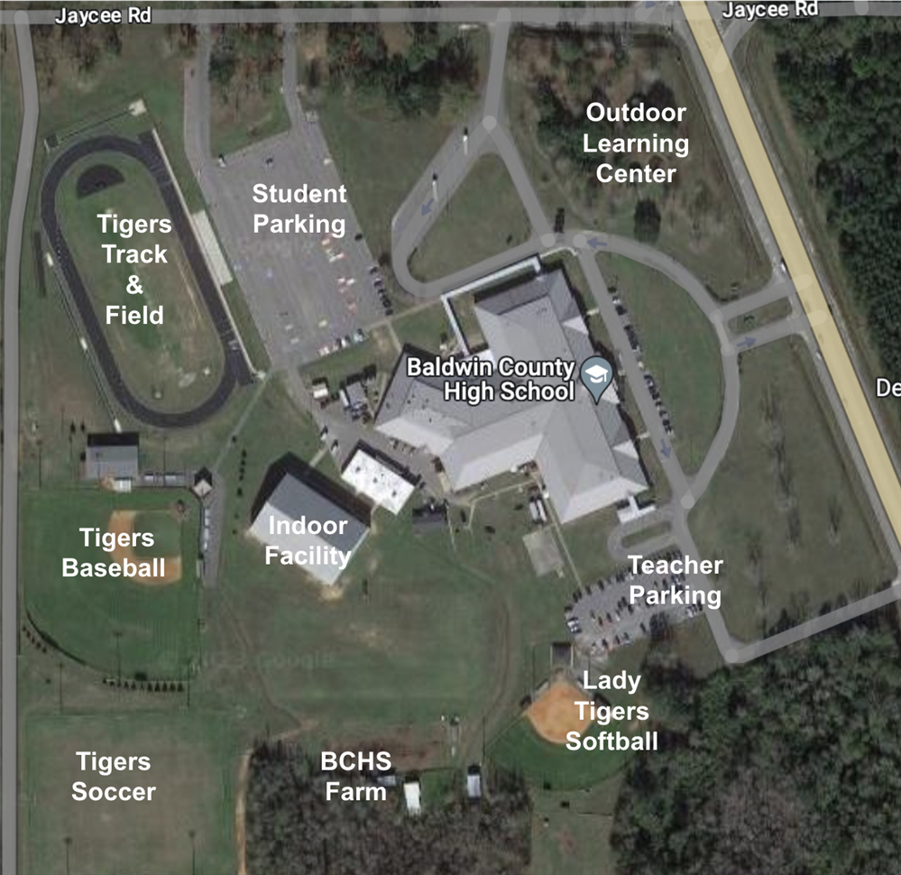 BCHS Aerial View Campus Map